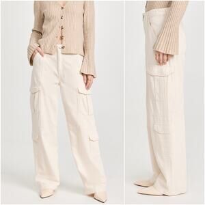 Rag & Bone Featherweight Cailyn Cargo Pant Ecru cream denim size 24